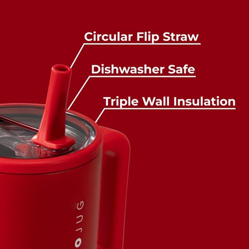 HydroJug Traveler - 40 Oz Insulated Water Bottle with Handle & Flip Straw | Leak Resistant, Alumni Red