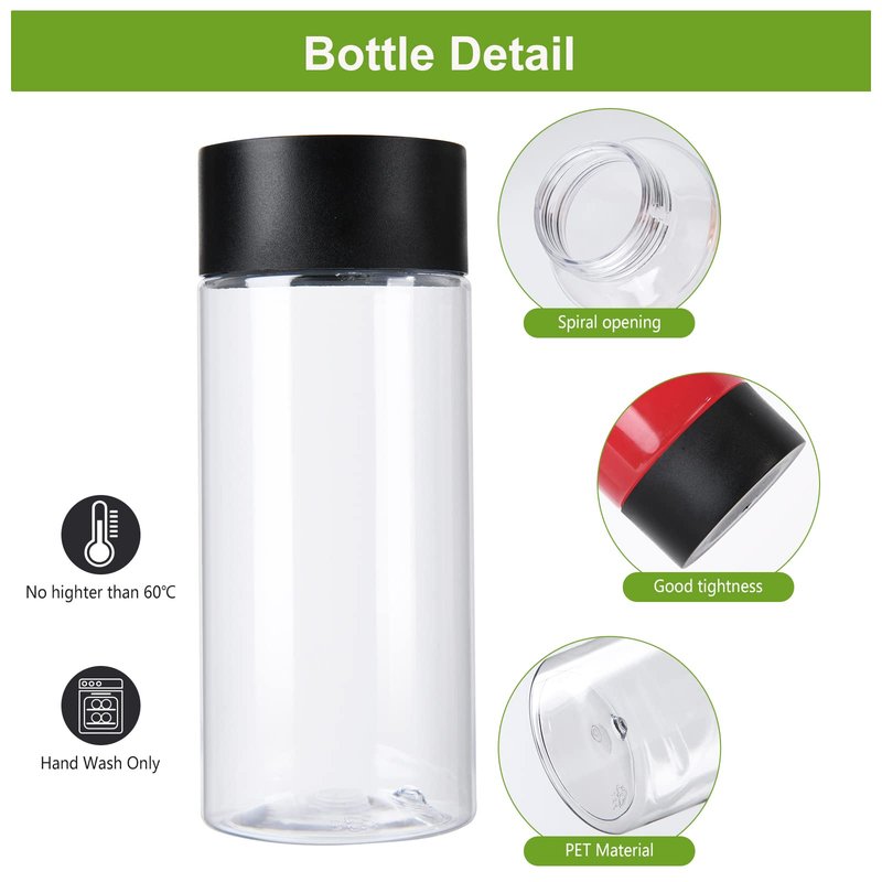 zmybcpack 24 Pack 8 oz Plastic Juice Bottles With Caps-Plastic Smoothie Bottles-Reusable Bulk Beverage Containers with Lids For Juice, Beverage