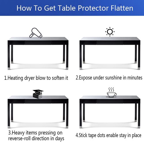 38x63 Inches Rectangular Crystal PVC Dinner Kitchen Table Cover Protector Transparent Plastic Desk Protector Desk Mat Vinyl Table Cloth Writing Meeting Desk Bar Contertop Cover Pad Easy Clean Non-slip