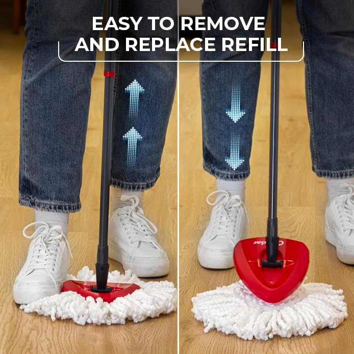 O-Cedar Easy Wring Spin Mop System - Includes 3 Extra Refills for Effortless Cleaning