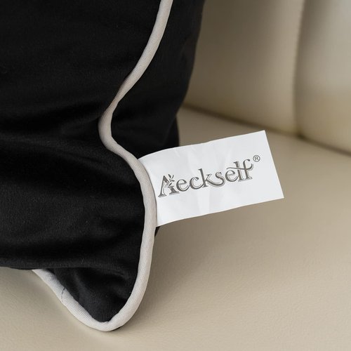 Aeckself Black White Leaves Velvet Throw Pillow Cover 18 x 18 Inch, Embroidery Square Cushion Case with Stitched Edge Luxury Modern Decorative Pillowcase for Couch Living Room Bedroom