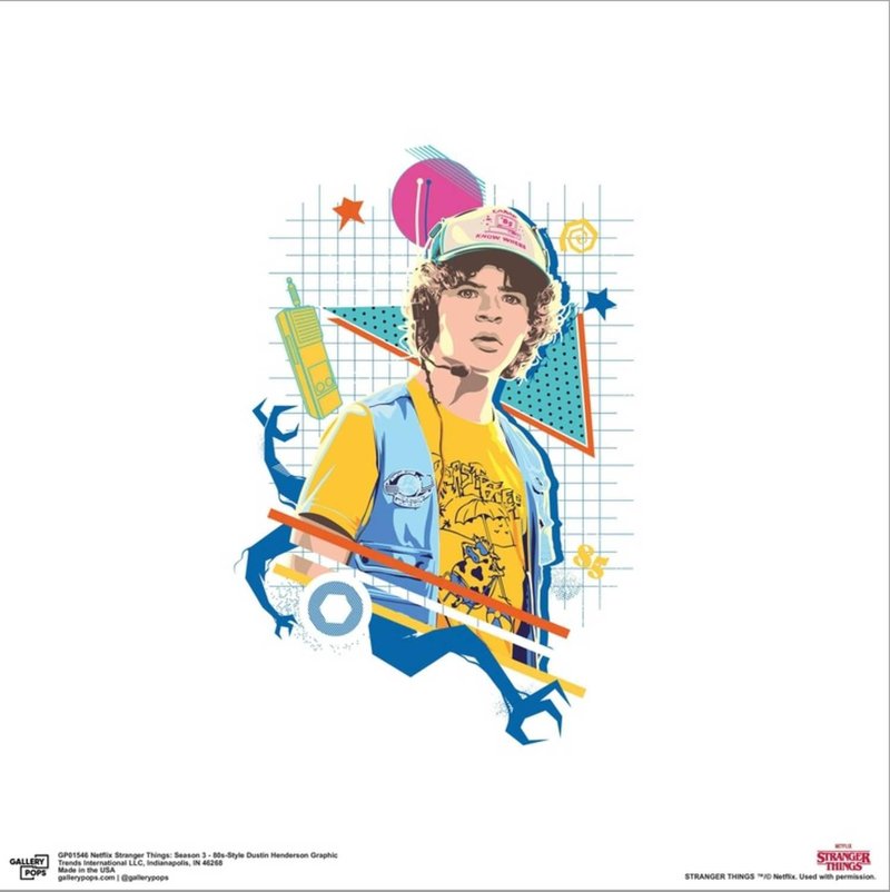 Trends International Gallery Pops Netflix Stranger Things: Season 3-80s-Style Dustin Henderson Graphic Canvas Wall Art Wall Poster, 12.00" x 12.00", Stretched Canvas