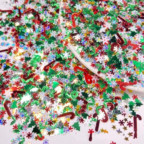 Christmas Confetti 4800 pcs Glitter Snowflakes Candy Canes Tree Decor