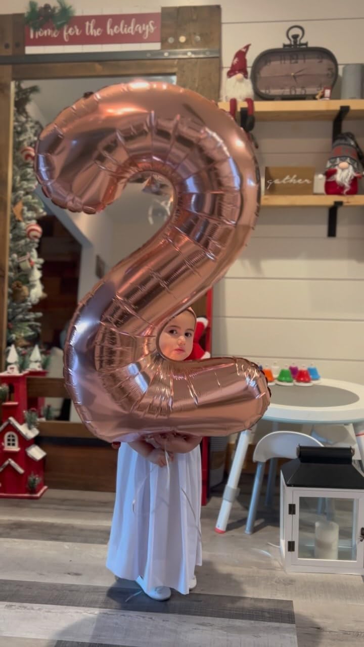 Rose Gold 40-Inch Number 1 Balloon - Perfect First Birthday Decoration for Boys & Girls