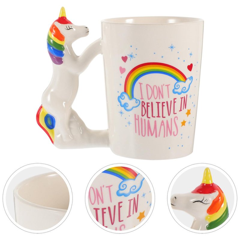 Hemoton 3D Handpainted Coffee Mug 12Oz Heat Resistant Porcelain Tea Cup Animal Design Kids Birthday Holiday Gift