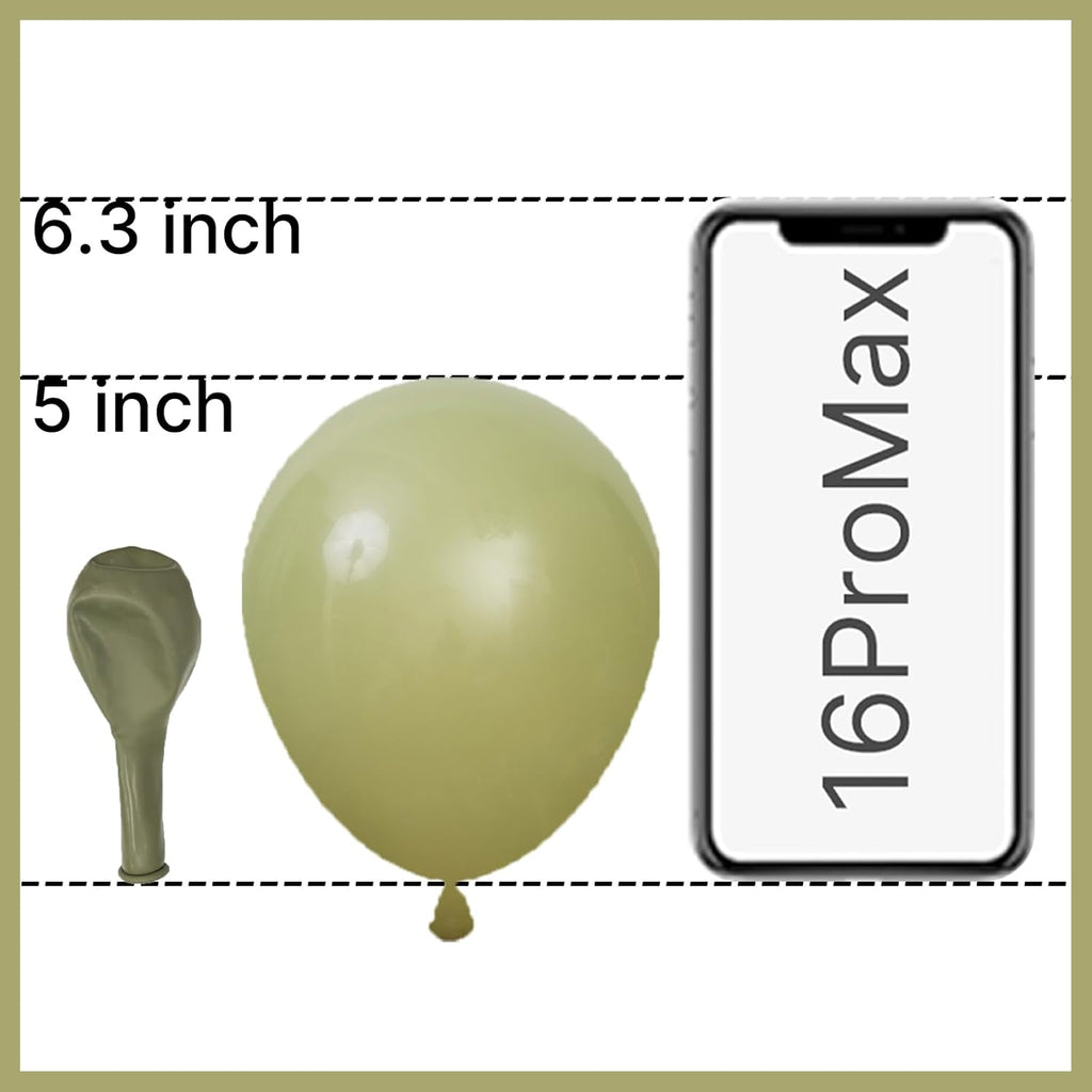 PartyWoo Sage Green Balloons - 50 Pcs Mini Matte Latex for Weddings & Baby Showers | 5 Inch Eucalyptus Decor