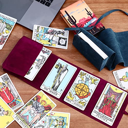 2 Pieces Velvet Tarot Card Pouch Wrap and Deck Storage Holder