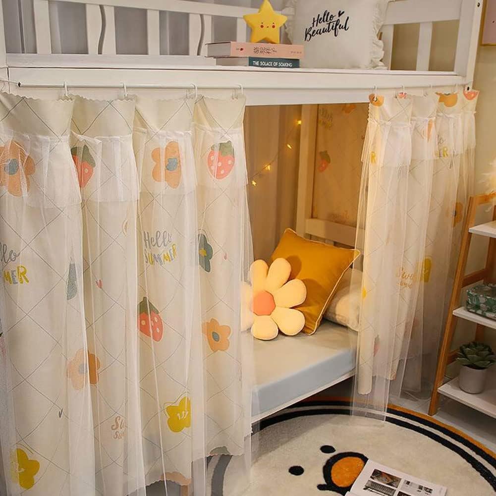 XGOPTS Bottom Bunk Bed Curtains Students Dormitory Bunk Bed Curtains Loft Bedroom Privacy Curtains Single Sleeper Blackout Cloth Bed Tent Curtain Shading Net Lightproof Bedding Spread Curtain Canopy
