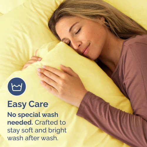 King Pillow Cases by [Brand Name] - Ultra Soft Hotel Quality Covers | Wrinkle-Free & Stain Resistant - 2 Piece Set in Yellow