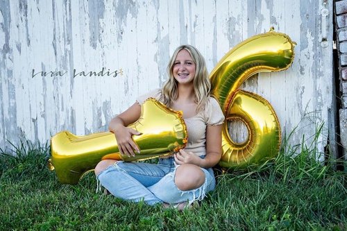 Gold Number 16 Balloon - 40 Inch Golden Birthday Decoration for 16th Party | Perfect for Girls & Boys