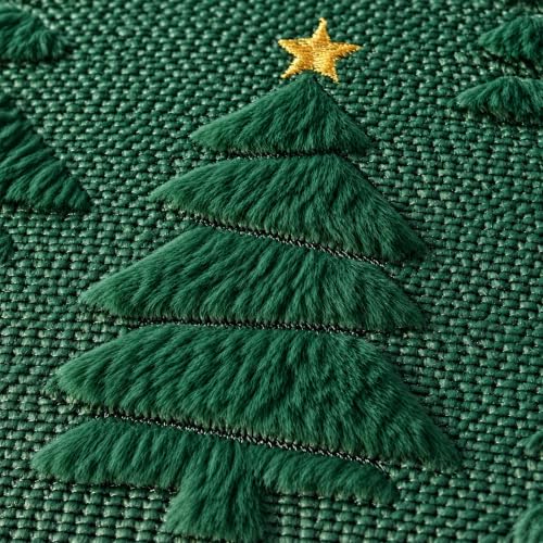 Aryala Deep Green Christmas Pillow Covers 18x18 Set of 2 - Tree & Star Decor