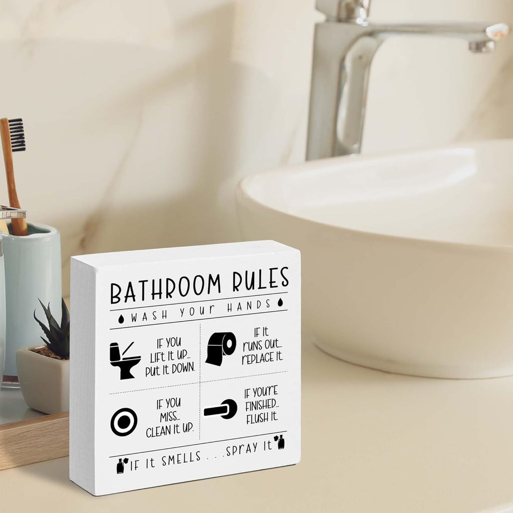 Regine Switzerland Funny Bathroom Sign - Rustic Wooden Decor for Restroom | Perfect Gift for Holidays