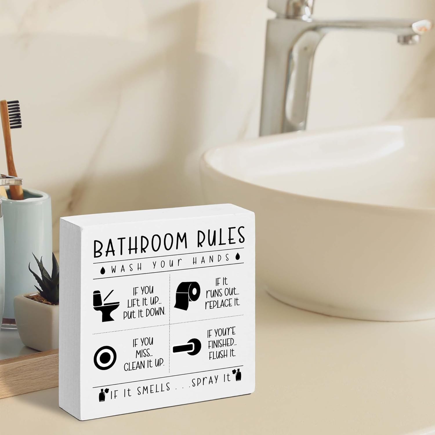 Regine Switzerland Funny Bathroom Sign - Rustic Wooden Decor for Restroom | Perfect Gift for Holidays