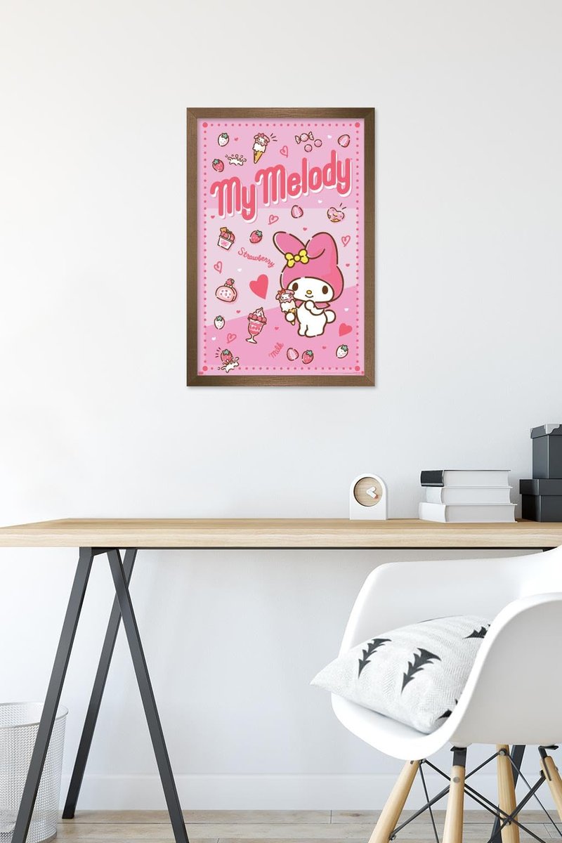 Hello Kitty and Friends: 23 My Favorite Flavor - My Melody Wall Poster, 22.4L" x 14.7W", Bronze Framed Version