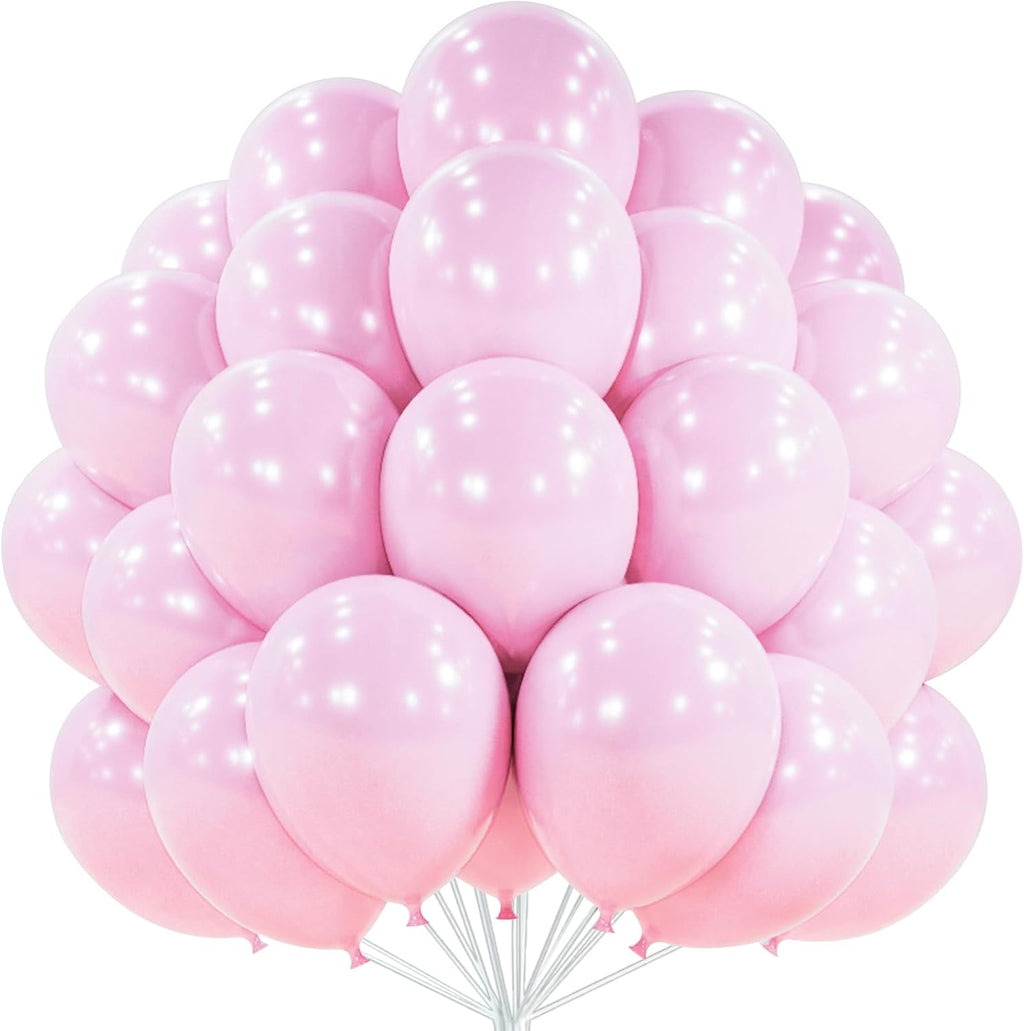 PartyWoo Light Pink Balloons - 50 Pcs 12-Inch Pearl Pastel Latex for Baby Shower & Birthday Parties