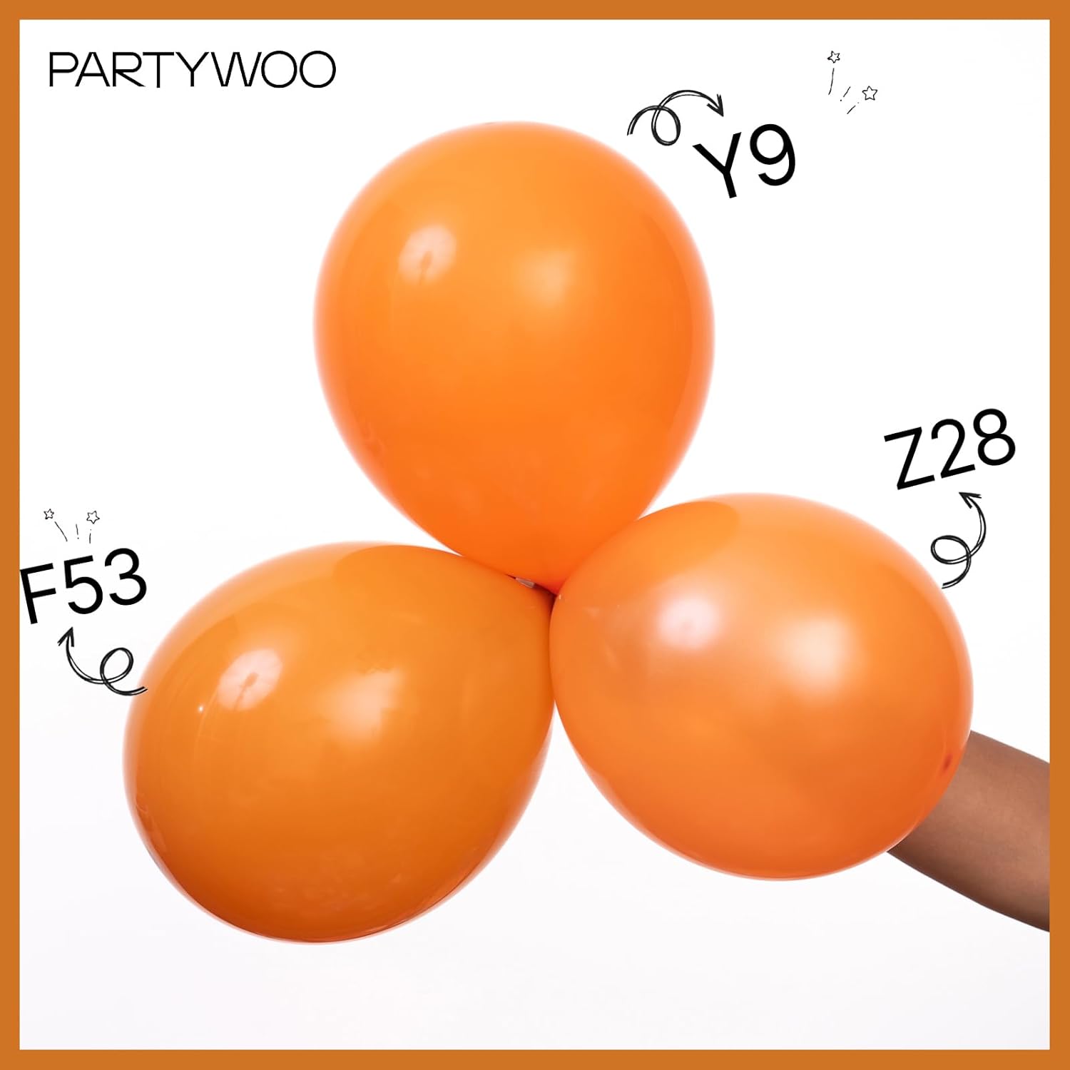 PartyWoo Burnt Orange Balloons - 120pcs in Various Sizes for Autumn Boho Party Decor | Perfect for Thanksgiving & Halloween