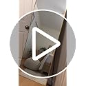 Arched Full Length Floor Mirror - 64" x 21" Gold Aluminum Frame