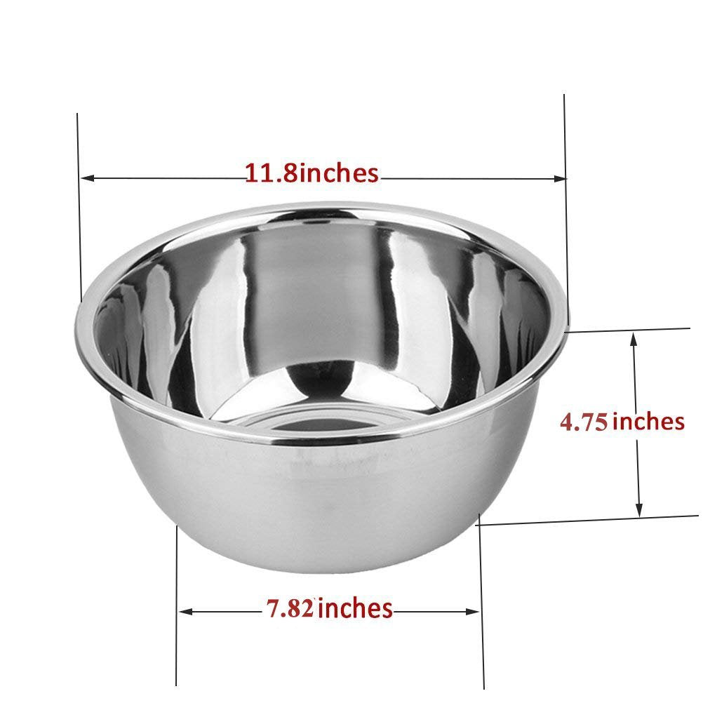 meleg otthon Stainless Steel Bowl,6.5ＱT Salad Bowl,Metal Bowls,Stainless Steel Basin,Heavy Duty Deeper Edge Mirror Finish Dishwasher Safe Bowl (XL)…