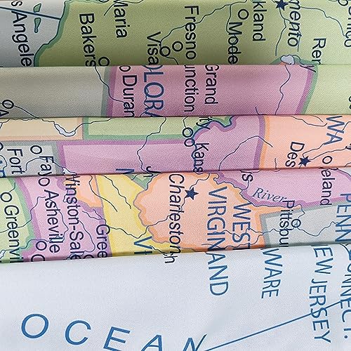 Educational US Map Wall Tapestry - United States Map Decor (60 x 51 in)