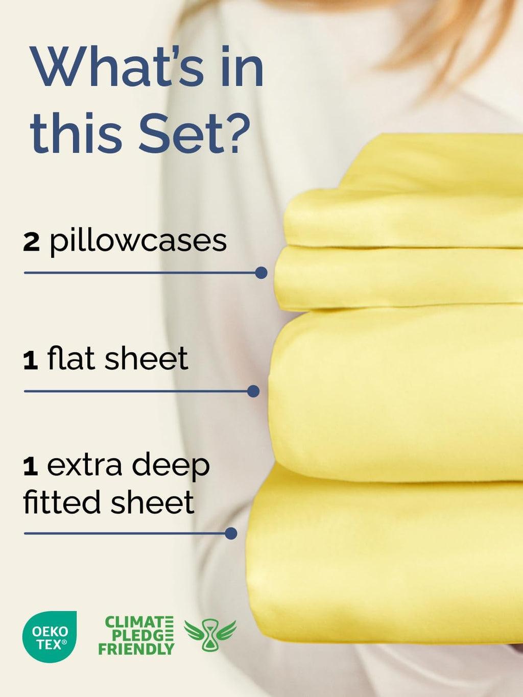 Skiennix Extra Deep Twin Sheet Set - 4 Piece Breathable Cooling Bedding - Soft, Wrinkle-Free Yellow