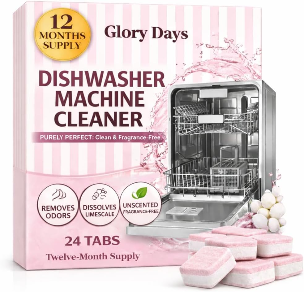 Skiennix Dishwasher Cleaner Tablets - 1 Year Supply | Unscented Deep Cleaning for Limescale & Odor Removal - Eco-Friendly & Septic Safe
