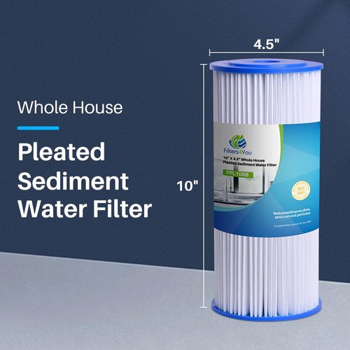 CFS – 10" x 4.5" Pleated Water Filter Cartridges Compatible with FXHSC, R50-BBSA, R50-BB, WFHDC3001, W50PEHD and GXWH40L Models – Removes Bad Taste – Whole House Replacement Filter – 8 Pack