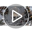 Musical LED Christmas Snow Globe with Rotating Train and White Reindeer