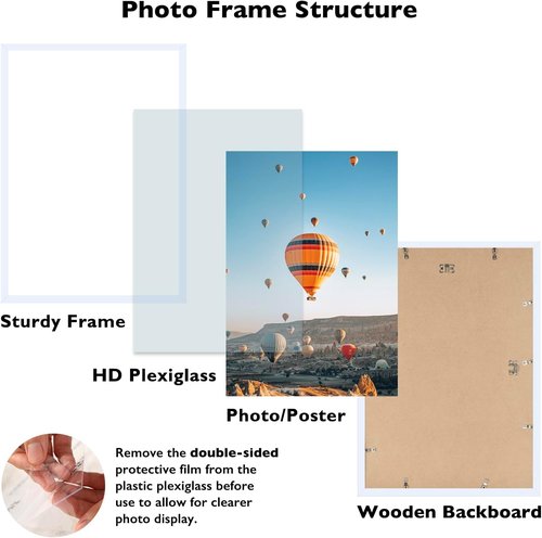 JCJMY 16x24 Picture Frame - Versatile Wall Hanging for Photos & Canvas | White Finish, Horizontal & Vertical