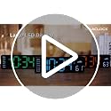 Large Digital Wall Clock with Remote Control, Temp & Humidity (Blue)