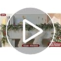 TURNMEON 6FT Flocked Cedar Garland with Lights Timer Prelit Christmas Decor