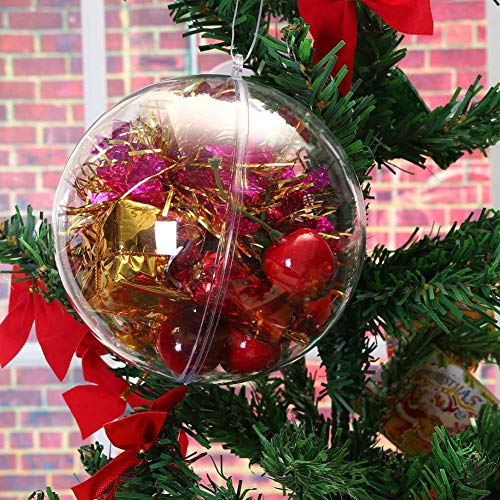 Koogel 20PCS DIY Clear Ornaments Balls, 3.15 Inch Fillable Christmas Transparent Ball Baubles Crafts for Party Favor Wedding Birthday Home Christmas Tree Decor