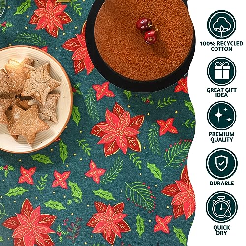 Folkulture Christmas Rectangular Table Cloth 60x102 Inch with Nutcracker Design
