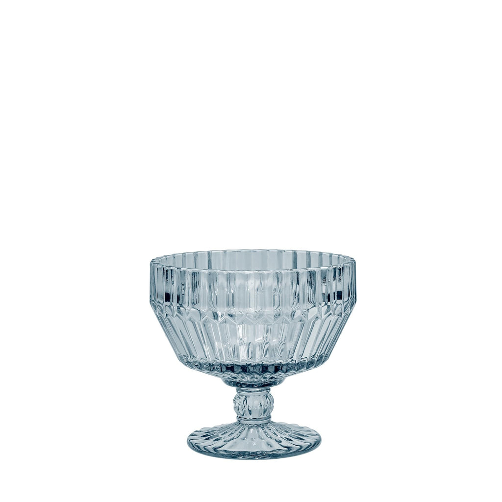 Fortessa Archie Glass, 10 Ounce Footed Dessert Bowl (Set of 6), Dusk Gray