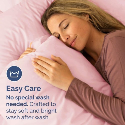 King Pillow Cases by [Brand Name] - Ultra Soft Hotel Quality Covers | 4 Piece Set in Baby Pink - Wrinkle Free & Stain Resistant