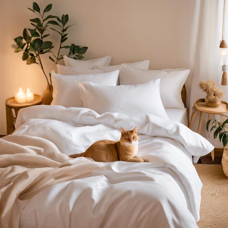 Rawlove Organix 100% Pure Organic Cotton Sheet Set - Luxury 4-Piece - Chemical Free, Breathable - White - Sensual Comfort (California King)