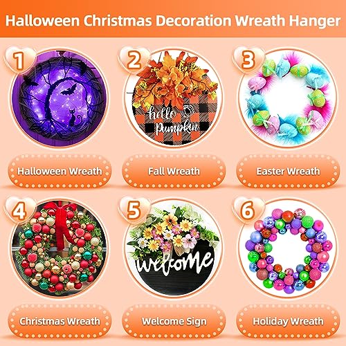 Clear Adhesive Wreath Hangers for Front Door & Glass - 10 Pack, 60lb