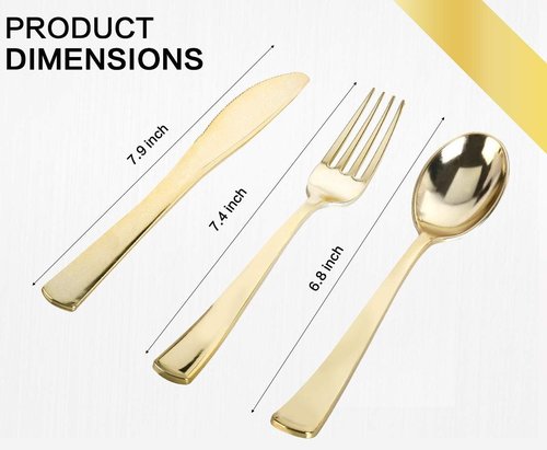 MCIRCO Gold Dinnerware Set - 350 Pieces for 50 Guests | Includes Plates, Cups, Napkins & Silverware
