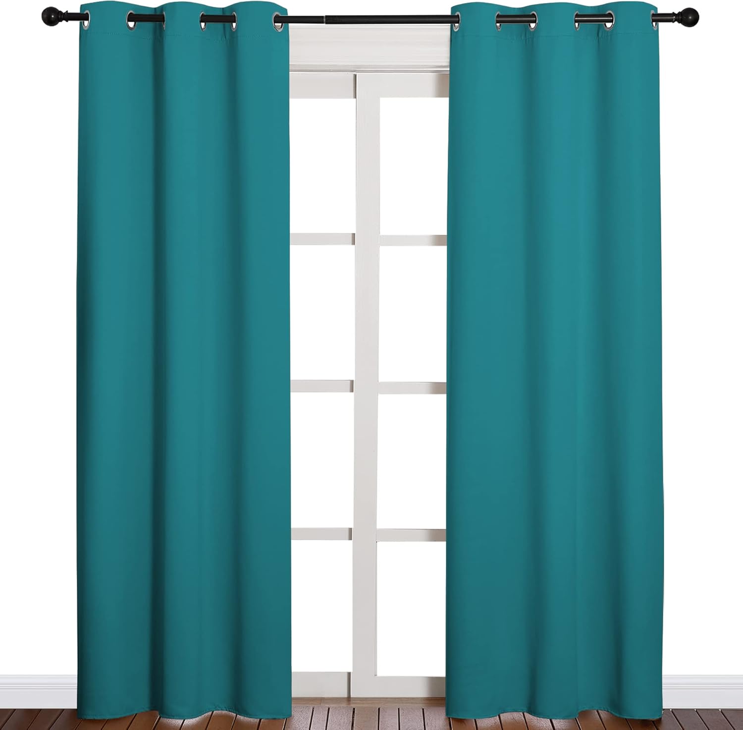 NICETOWN Blackout Curtains - Thermal Insulated Room Darkening Drapes | 84 Inch Length, Peacock Teal, 2 Panels
