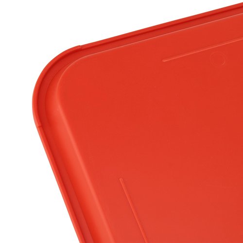 ZOENHOU 14 Pack 16 x 12 Inch Fast Food Tray, Rectangular Cafeteria Serving Trays, Plastic Trays for Food, Orange