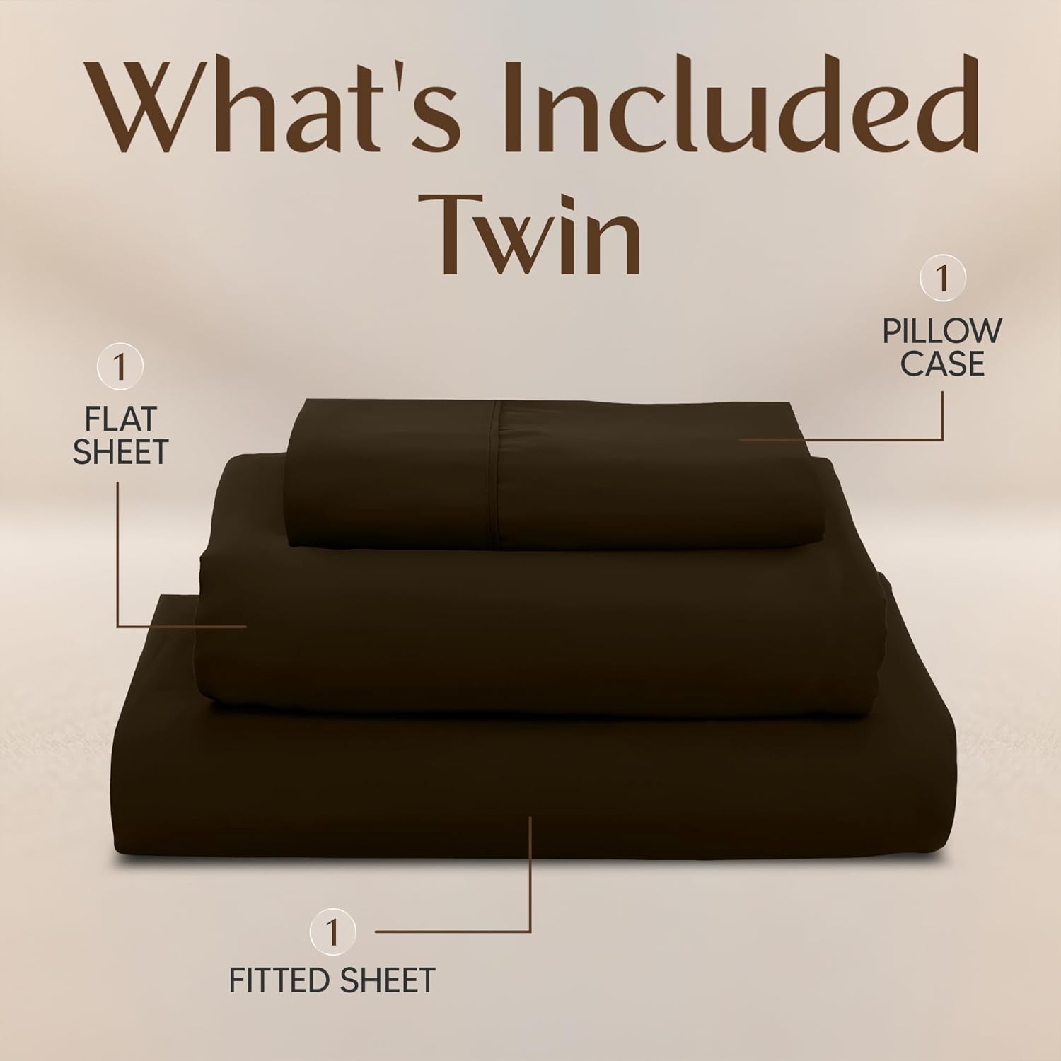 Utopia Bedding Twin Sheet Set - Soft & Breathable Microfiber | 3-Piece Bed Sheets in Brown