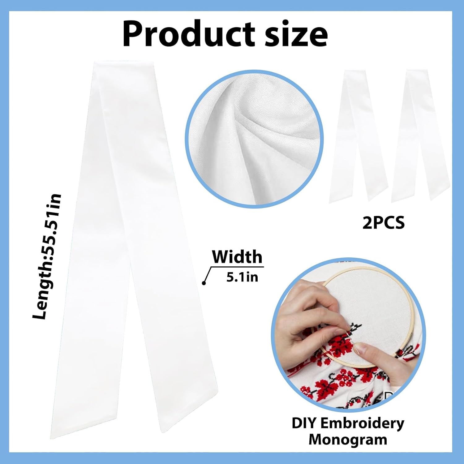 Skiennix Christmas Wreath Sash - White Burlap Decor for Front Door | Holiday & Wedding Accessory