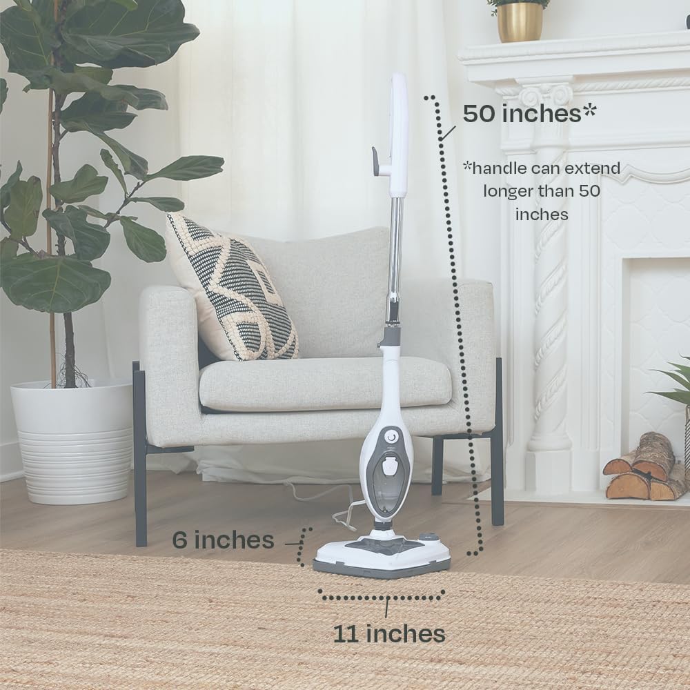 Steam & Go 10-in-1 Multi-Surface Steam Mop - Powerful Deep Cleaning with Heat Technology
