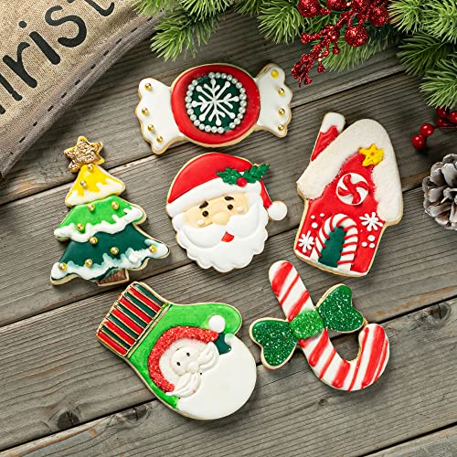 Flycalf Santa Claus Cookie Cutters with Stamper (3") - Christmas Plunger Stamp Mold for Baking