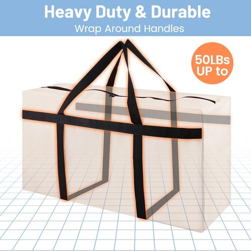 CIVJET Extra Large Heavy-Duty Moving Bags - 6 Pack with Reinforced Zippers & Handles | Ideal for Clothes & Storage
