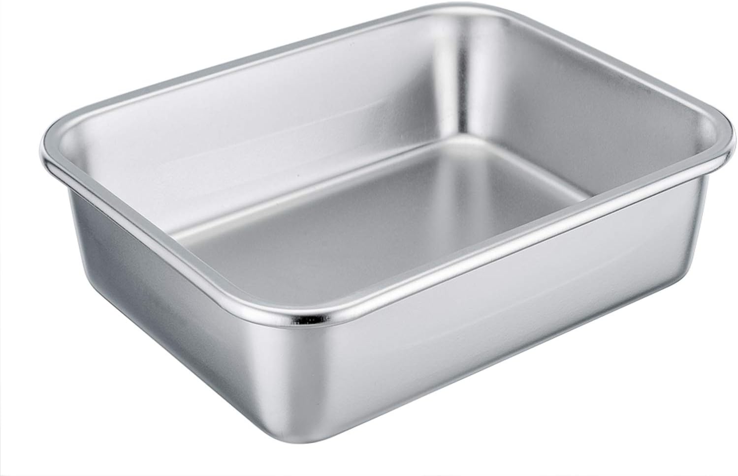 TeamFar Rectangular Cake Pan - Stainless Steel Brownie & Lasagna Casserole | 8"x10"x3", Rust-Free & Easy Clean
