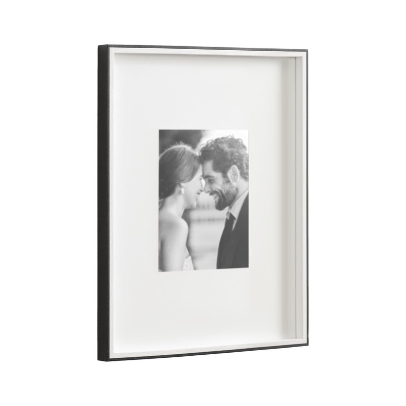Kate and Laurel Gibson Modern Wall Picture Frame Set of 3; 16x20 matted to 8x10; White and Black; Three-Piece Frame Set for Gallery Wall Frame Set in Living Room Wall Décor