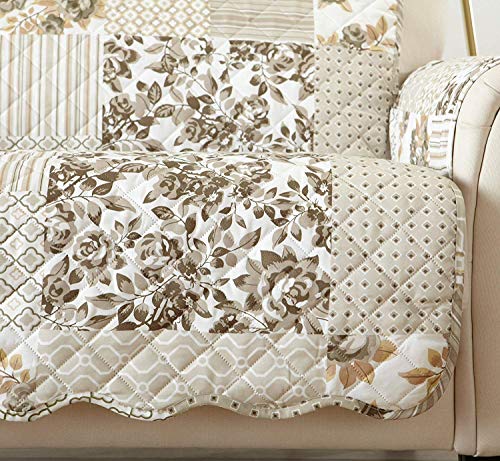 Reversible Patchwork Loveseat Cover - Washable Slipcover Protector