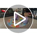 4ft Round Educational Kids Rug, Alphabet and Number Playroom Carpet