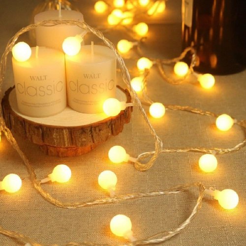 Globe USB String Lights - 20ft 40 LED Warm White Fairy Lights for Party & Home Decor