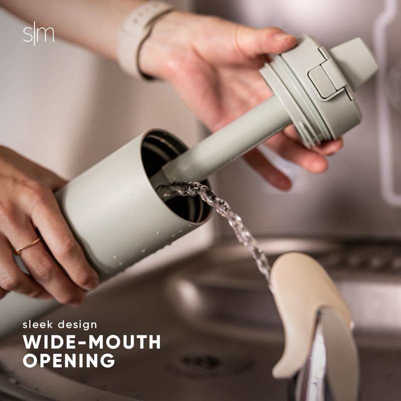 Simple Modern Filtered Water Bottle | Insulated Stainless-Steel Carbon Filter Travel Water Bottles | Reusable for Clean Drinking Water On The Go | 24oz, Almond Birch